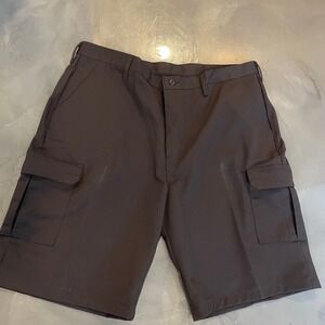 Red Kap Mens Black Cargo Work Shorts PT66BKA Size 42 Utility Tactical New FLAW